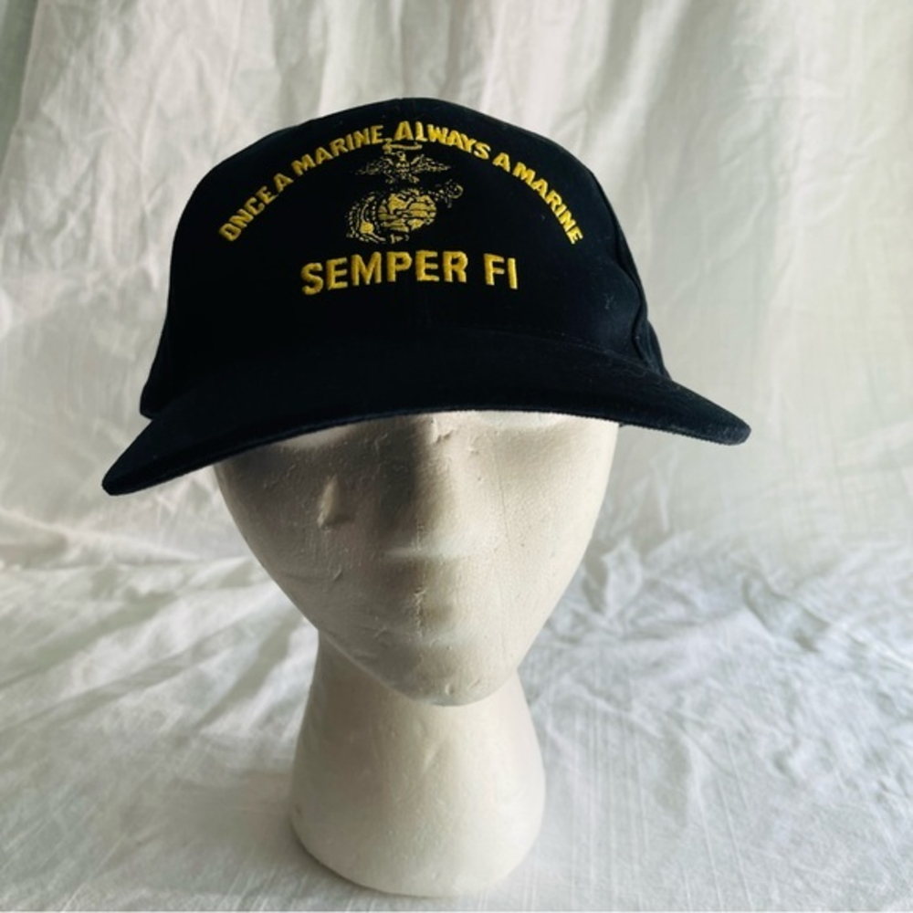 US Marines Men's Blue Baseball Hat "Once A Marine Always A Marine" Semper Fi NWT